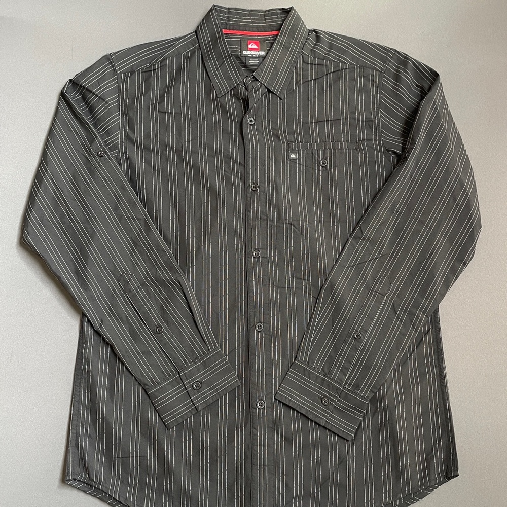 Quiksilver Charcoal Pinstripe Button Down Shirt